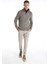 Slim Fit Turtle Neck Jakarlı Erkek Gri Kazak 3