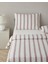 Cool Stripe Ipliği Boyalı King Size Nevresim Takımı Bordo-Yeşil 3