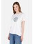Regular Fit Yuvarlak Yaka Kadın Beyaz Kısa Kol Tişört Cl1066582 1