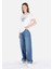 Regular Fit Yuvarlak Yaka Kadın Beyaz Kısa Kol Tişört Cl1066582 3