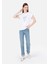 Regular Fit Yuvarlak Yaka Kadın Beyaz Kısa Kol Tişört Cl1066633 3