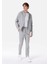 Slim Fit Orta Bel Erkek Gri Eşofman Altı 3