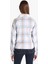 Regular Fit Shirt Neck Ekoseli Kadın Mavi Uzun Kol Gömlek 4
