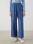 Lcw Modest Indigo Beli Lastikli Wideleg Kadın Jean Pantolon 2