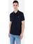 Regular Fit Polo Yaka Baskılı Erkek Lacivert Kısa Kol Tişört 1