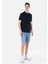 Regular Fit Polo Yaka Baskılı Erkek Lacivert Kısa Kol Tişört 3