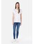 Regular Fit Yuvarlak Yaka Kadın Beyaz Kısa Kol Tişört Cl1068007 3