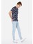 Regular Fit Yuvarlak Yaka Erkek Lacivert Kısa Kol Tişört Cl1068417 3