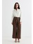 Dokulu Culotte Pantolon Kahve 1