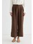 Dokulu Culotte Pantolon Kahve 3