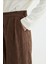Dokulu Culotte Pantolon Kahve 5