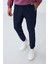 İndigo Fermuar Cepli Standart Kalıp Jogger Erkek Eşofman Alt - 84651 1