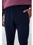 İndigo Fermuar Cepli Standart Kalıp Jogger Erkek Eşofman Alt - 84651 5