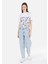 Regular Fit Yuvarlak Yaka Kadın Beyaz Kısa Kol Tişört Cl1069128 3