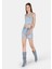Mom Fit Yüksel Bel Kadın İndigo Jean Şort 3