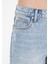Mom Fit Yüksel Bel Kadın İndigo Jean Şort 5