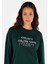Regular Fit Yuvarlak Yaka Baskılı Kadın Yeşil Sweatshirt 4