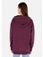 Comfort Fit Kapüşonlu Baskılı Kadın Mor Sweatshirt 2