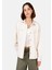 Relax Fit Shirt Neck Kadın Ekru Roll-up Gömlek 5