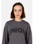 Comfort Fit Yuvarlak Yaka Kadın Antrasit Sweatshirt 4