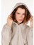 Regular Fit Kapüşonlu Kadın Gri Sweatshirt 4