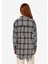 Relaxed Fit Shirt Neck Kadın Antrasit Uzun Kol Gömlek 2