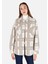 Regular Fit Shirt Neck Kadın Gri Uzun Kol Gömlek 1
