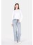 970 Berry Regular Fit Yüksel Bel Geniş Paça Kadın Mavi Jean Pantolon CL1073220 3
