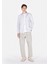 Slim Fit Shirt Neck Çizgili Erkek Turkuaz Uzun Kol Gömlek 3