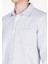 Slim Fit Shirt Neck Çizgili Erkek Turkuaz Uzun Kol Gömlek 4