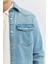 Regular Fit Açık Indigo Erkek Jean Gömlek 5