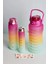 3'lü spor su matarası seti, 2L+900ml+300ml, pembe, hafif, dayanıklı, pratik kullanım 1