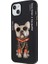 iPhone 15 Uyumlu 3D Gözlük Zincir Köpek Detaylı Nakış İşlemeli Kabartmalı Cool Glasses Kılıf 1