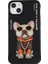 iPhone 15 Uyumlu 3D Gözlük Zincir Köpek Detaylı Nakış İşlemeli Kabartmalı Cool Glasses Kılıf 2