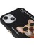 iPhone 15 Uyumlu 3D Gözlük Zincir Köpek Detaylı Nakış İşlemeli Kabartmalı Cool Glasses Kılıf 5