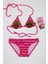 Pembe Lol Bebekli Sarı Yıldızlı Üçgen Kız Çocuk Bikini Takımı 1