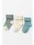 Bebek 3'lü Havlu Soket Çorap Mint-Ekru-Yeşil 1