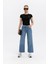 Beli Kuşak Detaylı, Kesik Paça Wide Leg Vintage Cut Jean Pantolon 1