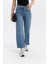 Beli Kuşak Detaylı, Kesik Paça Wide Leg Vintage Cut Jean Pantolon 6