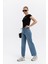 Beli Kuşak Detaylı, Kesik Paça Wide Leg Vintage Cut Jean Pantolon 3