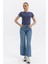 Beli Kuşak Detaylı, Kesik Paça Wide Leg Vintage Cut Jean Pantolon 5