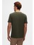Slim Fit Haki Bisiklet Yaka %100 Pamuklu Nefes Alabilen T-shirt 4HC141996753M 3