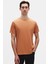Slim Fit Tarçın Bisiklet Yaka Pamuklu Nefes Alabilen T-Shirt 4HC141996753M 1