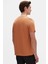 Slim Fit Tarçın Bisiklet Yaka Pamuklu Nefes Alabilen T-Shirt 4HC141996753M 3