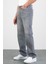 Erkek Gri Straight Baggy Fit Likrasız Rahat Kesim %100 Pamuk Loose Jean Pantolon Hector 4