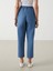 Lcw Grace Mavi Beli Lastikli Straight Fit Kadın Jean Pantolon 5