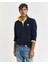 Erkek Lacivert Regular Fit Yarım Fermuarlı Logolu Sweatshirt 2067021.433 1