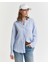Kadın Mavi Relaxed Fit Klasik Yaka Çizgili Gömlek 4300476.419 2