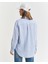 Kadın Mavi Relaxed Fit Klasik Yaka Çizgili Gömlek 4300476.419 3