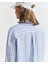 Kadın Mavi Relaxed Fit Klasik Yaka Çizgili Gömlek 4300476.419 6